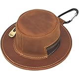 Fjlitx Mini Coin Purse Leather Wallet Cowboy Hat Shape Change Purse Men's Pocket with Keychain Fashionable Keychain Wallet Travel Gift Coin Pocket