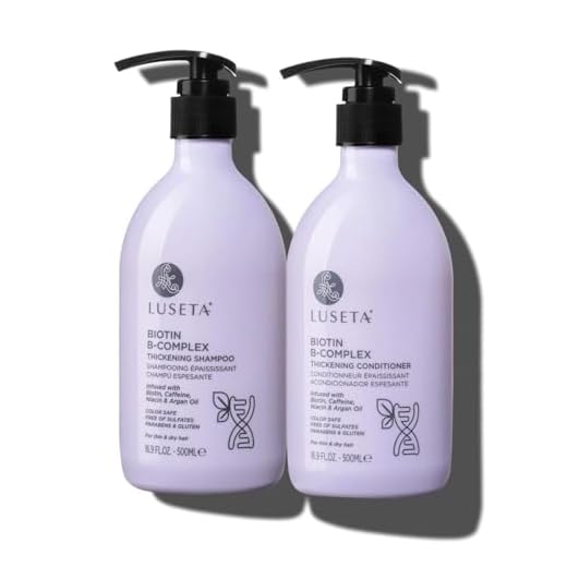 Luseta Biotin B-Complex Shampoo & Conditioner Set for Hair Growth and Strengthener - Hair Loss Treatment for Thinning Hair With Biotin Caffein and Argan Oil for Men & Women - All Hair Types 2 x 16.9oz