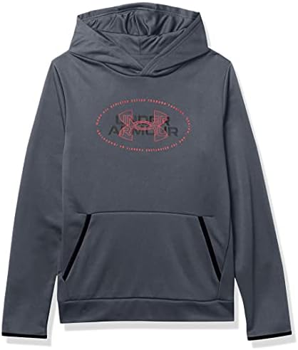 Under Armour Boys' Armour Fleece Mission Hoodie , Pitch Gray (012)/Beta , Youth Large