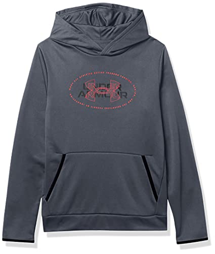 Under Armour Boys' Armour Fleece Mission Hoodie , Pitch Gray (012)/Beta , Youth Large