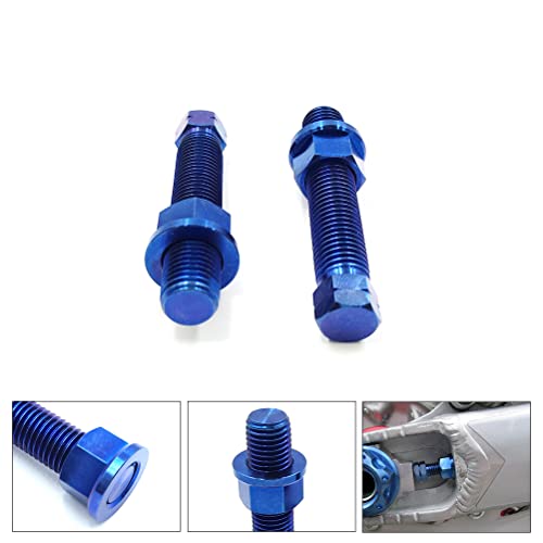 Prootom Motorcycle Titanium Alloy Chain Adjuster Bolt 1 Pair M8*1.25 Motocross For Crf Wrf Yzf Kxf Rmz Dirt Bike (M8 Blue) #TOP4