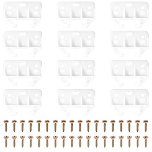 12 Piezas de Guías para Cajones, Rieles de Plástico para Cajones Soportes de Guía para Cajones Guías para Cajones de Montaje Trasero para Cajones de Armarios y Cómodas