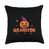 Pumpkin Witch Hat Grandson Family Matching Halloween Costume Throw Pillow