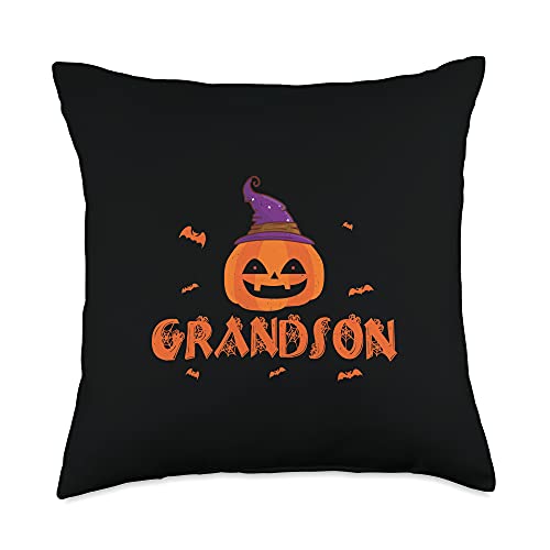 Pumpkin Witch Hat Grandson Family Matching Halloween Costume Throw Pillow