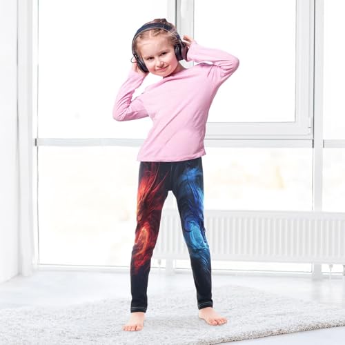 Bolaz Toddler Girls Leggings Printed Yoga Pants Leggings Blue Red Dragon for Kids4