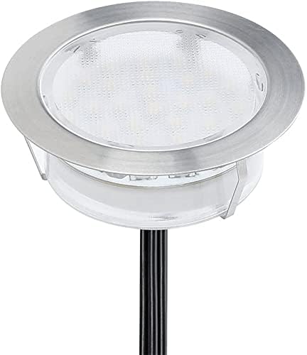 LED Deck Lights, Pack of 1 x 80mm Large Cool White Led Ground Lights Outdoor Low Voltage IP67 2.5W Waterproof Drive Over Lights