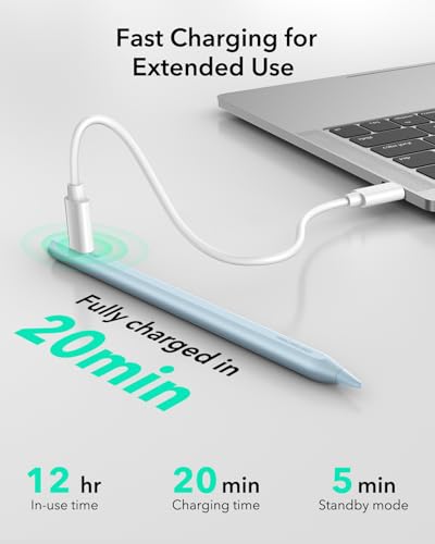 Image of ESR Geo Digital iPad Pencil Findmy Compatible with Apple iPad 2018-2026,with Easy Shortcuts for Apple iPad A16 /10 /9 /8 & Air 13 /11 & Pro 12.9 /13 /11 & Mini 7 /6 /5,Blue(No Wireless Charging)