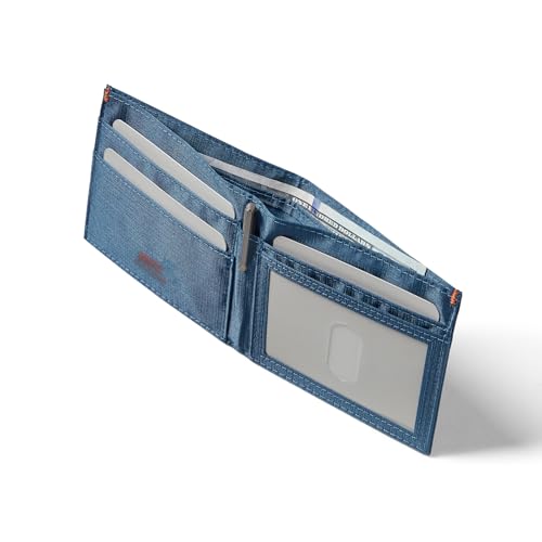 Allett ID Wallet, Indigo Blue | Nylon, RFID Blocking | Slim Minimalist Bifold Wallet, Water Resistant, Durable, Thin, Front Pocket | Holds 4-12+ Cards, Cash2