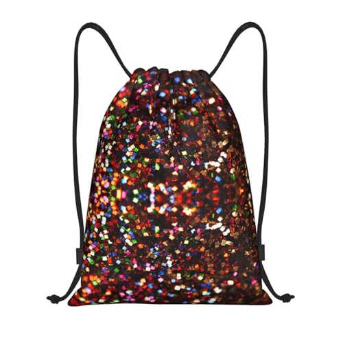 Drawstring Backpack Gym Cinch Bag Shining Sequins Foldable Draw String Sports Bag