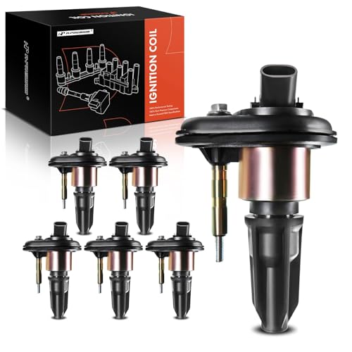 A-Premium Set of 6 Ignition Coils Pack Compatible with Chevy, GMC, Isuzu, Hummer, Saab & Buick Vehicles - Colorado Canyon Ascender i-280 i-290 i-350 9-7x H3-2.8L 2.9L 3.5L 3.7L 4.2L