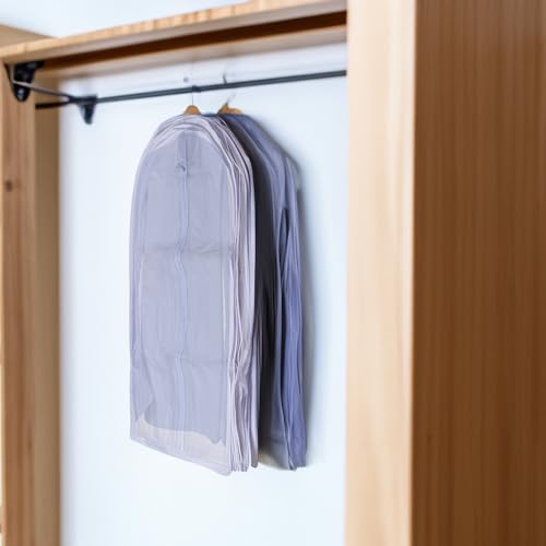 Noa Store Garment Bags Hanging Clothes - Transparent White Clothes Travel Storage Bags - Durable PVC with Two-Way Zip for Space-Saving Wardrobe Organization - 31.4\" L x 23.6\" W - Set of 10 - Thumbnail 7