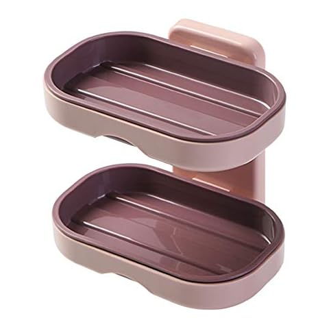 qlly Soap Dish For Bathroom With Drainage Bathroom Soap Holder Kitchen Soap Box Container For Kitchen Bathroom Shower Soap Holder,Small Oval Shaped Soap Dish Made,Practical Soap Storage Cover