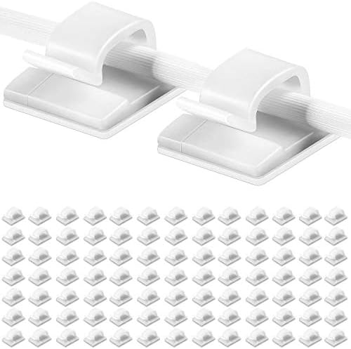 Willkommen 100 PCS Strong Self-Adhesive Plastic Outdoor Cable Clips, Wire Fixing Manager, 10mm Suitable for Car, Home and Office(White)