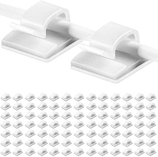 Willkommen 100 PCS Strong Self-Adhesive Plastic Outdoor Cable Clips, Wire Fixing Manager, 10mm Suitable for Car, Home and Office(White)