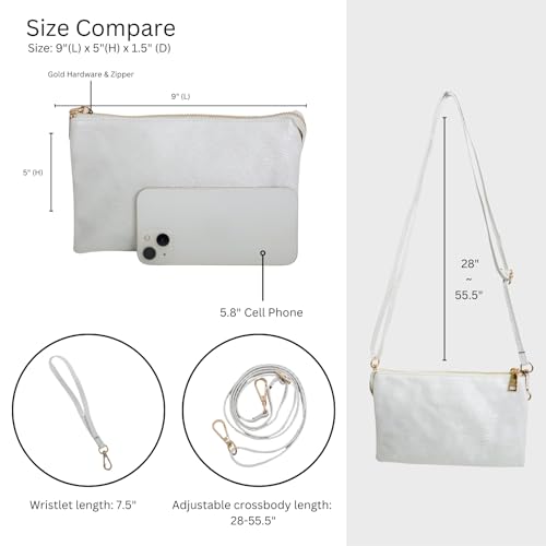 JEN & CO. Riley Glitter Small Crossbody Bags Vegan Leather Wristlet Wallets Clutch Purses Shoulder Handbag for Women3