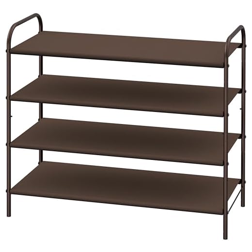 Simple Houseware 4-Tier Shoe Rack Storage Organizer, Bronze