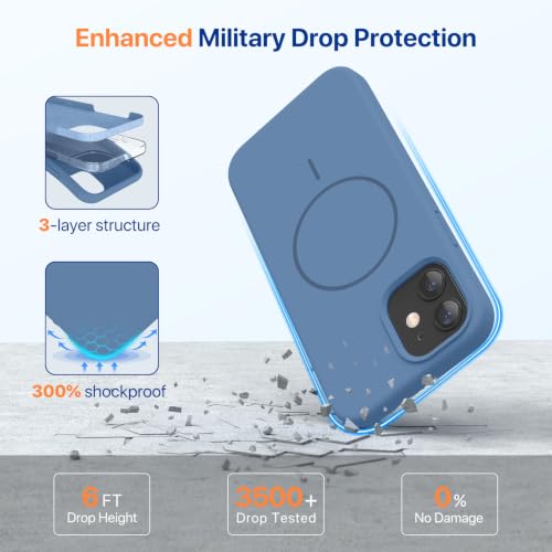 Image of Miracase Magnetic for iPhone 12 Case /iPhone 12 Pro Case, Glass Blue