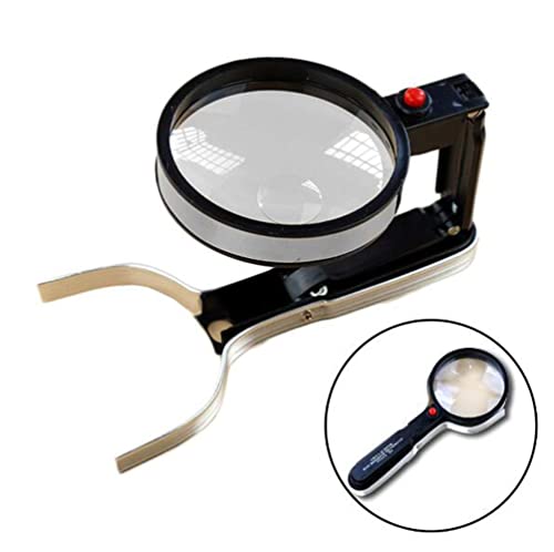 Lupa de mano 2X, 4X con luz LED para personas mayores, lectura de mapas, pasatiempos de niños, lupa de joyería, reparación de relojes, manualidades, colección