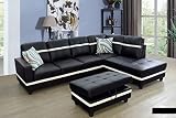 AYCP Golden Coast Furniture Sectional Sofa Set, L Shape Couch, Living Room Leather with Storage Otto