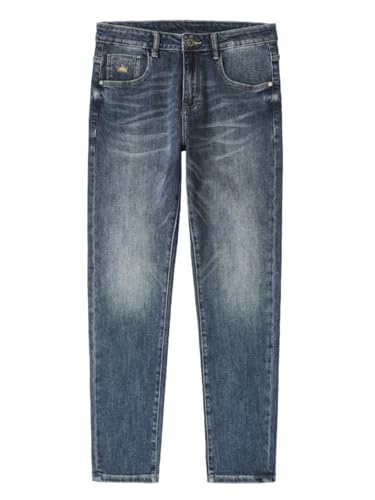 Jeans Pants Trouser Denim Spring and Autumn Water Washed Vintage Embossed Embroidery High Street Handsome Versatile Long Men