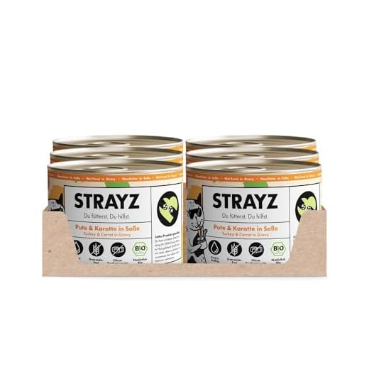 STRAYZ Bio Katzenfutter Pute & Karotte 6x200g