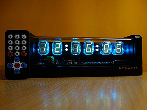 Chronix Nixie Clock With 6 Iv22 Vfd Tubes, Remote Control, Black Mat Case, Rgb Led, Alarm #TOP3