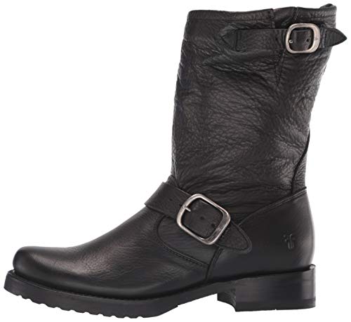 Frye Veronica Short Boots For Women Made From Full-Grain Leather With Antique Metal Hardware, Goodyear Welt Construction, And Rubber Lug Soles – 6 ¾” Shaft Height, Black Soft Vintage Leather - 9M #TOP7