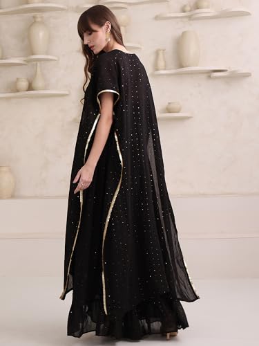 Image of PURVAJA Women's Maxi Fit & Flare Viscose Ethnic Co-Ords