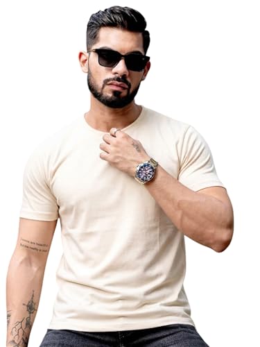 Image of RodZen 100% Pure Cotton Round Neck Regular Fit Plain Solid Half Sleeve T-Shirt Combo for Men & Boys (Pack of 2,3,4 Available in Size S to 2XL)
