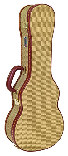Kinsman KUX16 Etui pour Ukulélé Baritone Deluxe en bois/tweed Doré - Les Beatles, Paul McCartney, John Lennon, RIngo Starr, George Harrison Kinsman KUX16 Etui pour Ukulélé Baritone Deluxe en bois/tweed Doré
