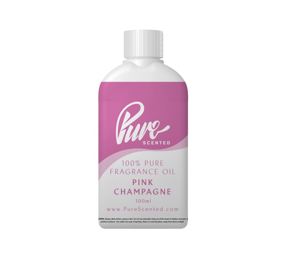 Pink Champagne Fragrance Oil - 100ml Suitable for Candles, Wax Melts, Cosmetics, Diffusers, Soap (Pink Champagne)