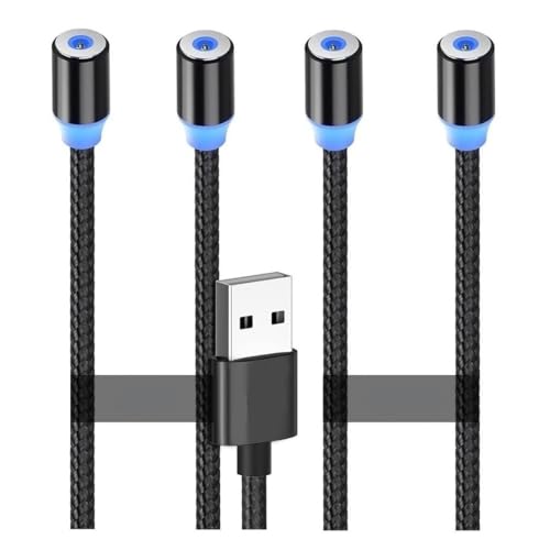 Raosky Magnetic Charging Cable 4pcs,(0.6ft,2.4 A Max) Nylon Braid Cord,Just