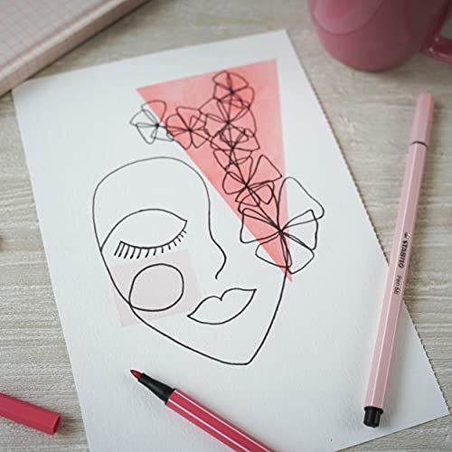 Stabilo Premium Felt Tip Pen Pen 68 - Wallet Of 8 - Pastel Shades #TOP6