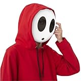 IERKEIE Shy Guy Mask for Halloween, Full Face Cosplay Mask for Kids Adult, White Costume Mask Masquerade Props Accessories for Party Supplies