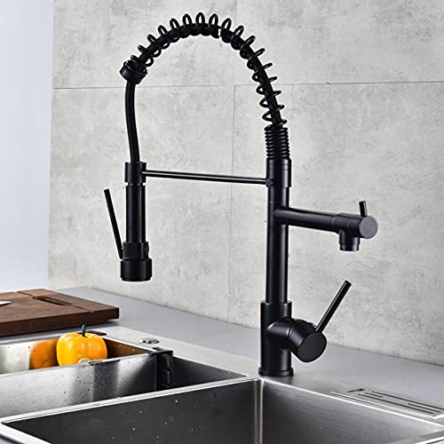 Robinet de cuisine en laiton avec mitigeur à pulvérisation double jet