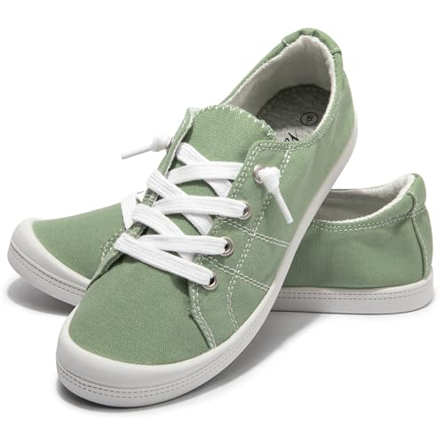 Image of Womens Slip On Shoes, Canvas Low Top Sneakers, Casual Classic Flat Shoes | Comfort Fashion Sneaker with Non Slip Rubber Outsole, Lightweight Tennis Shoes for Walking, Shopping, Picnic, Travel