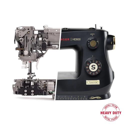 Image of SINGER Super Bundle, Heavy Duty 500 Sewing Machine with Carrying Case | Accessories included, 23 built-in stitches, strong motor, strong piercing power, 1-step buttonhole, metal frame, LED light
