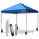 VOYSIGN 10x10ft Pop Up Canopy Tent 1-Person Setup Outdoor Instant Sun Shelter Straight Legs with...