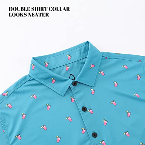 Deolax Mens Polo Shirts Moisture Wicking Dry Fit Performance Mens Golf Shirt Regular Fit Fashion Print Short Sleeve Polo #TOP4