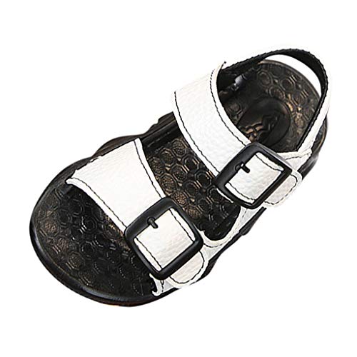 Baby Boys' Sandals Little Kids Toddler Newborn Summer Stylish Beach Sandal Open-Toe Slippers Boots Crib Shoes (White, 5.5-6 Years old)