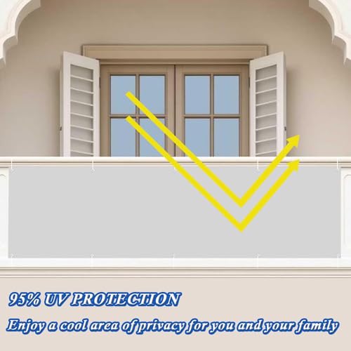 Brise-vue rectangulaire pour balcon blanc imperméable protection UV - 6