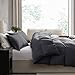 Hearth & Harbor King Duvet Cover Set - King Soft Prewashed Dark Grey Duvet Cover, 3 Piece Set with Zipper Closure, 1 Duvet Cover 104x90 inches and 2 Pillow Shams