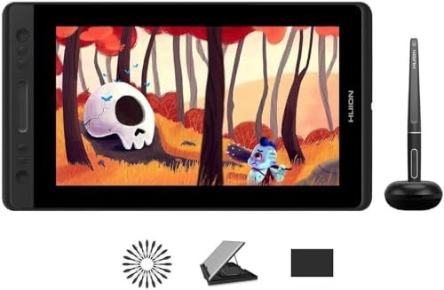Image of HUION Kamvas Pro 13 Graphic Tablet with Screen, 13,3 inch Drawing Tablet with Screen, Full Laminated, with Adjustable Stand and Battery-Free Stylus, Ideal for Work from Home & Remote Learning