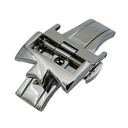 WJJHERRH 18mm 20mm 316L Stainless Steel Double By Double Open Watch Buckle Clasp Strap Deployant For Watchbands2
