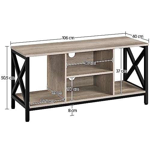 Yaheetech TV Stand for 50 Inch TV, Industrial TV Cabinet with X-Shape Structures & Open Shelves, Media Entertainment Center for Living Room & Bedroom - Image 5