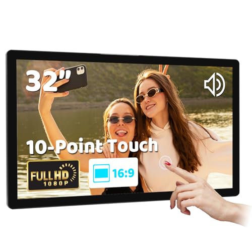 Image of WOGO 32 inch Touchscreen Monitor Android 11 OS IPS Digital Signage Display for Advertising Built-in Speakers, 2.0 MP Camera, USB, HDMI Out