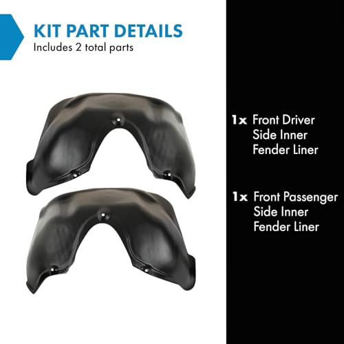 Image of TRQ Front Inner Fender Liner Set Compatible with 1994-2001 Dodge Ram 1500 1994-2002 Ram 2500, 3500 CH1248104 CH1249104