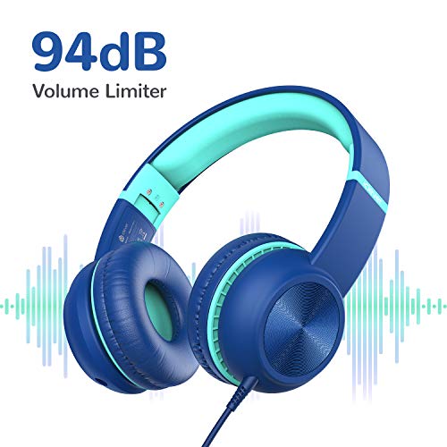 iClever Kids Headphones, Headphone for Kids with Optional Volume Limiter 85/94dB, Share Function