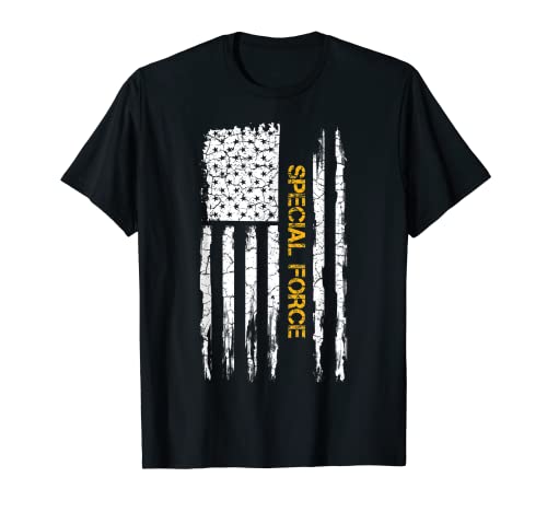 Vintage USA Bandera Americana Fuerza Especial Patriótica Divertido Regalo Camiseta