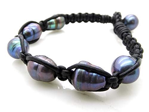 Baroque Pearl Bracelet, Mens Pearl Bracelet, Pearl Bracelet For Women, Knotted Bracelet For Him, Unisex Bracelet, Braided Leather Bracelet, Gift For Her #TOP1